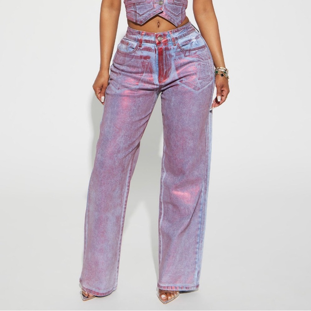 Fashion Nova Metallic Jeans